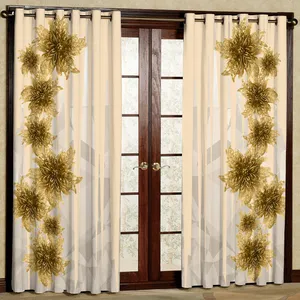 پرده  مدل گل هازان پانچی کد 4690 سایز 140x200 سانتی متر