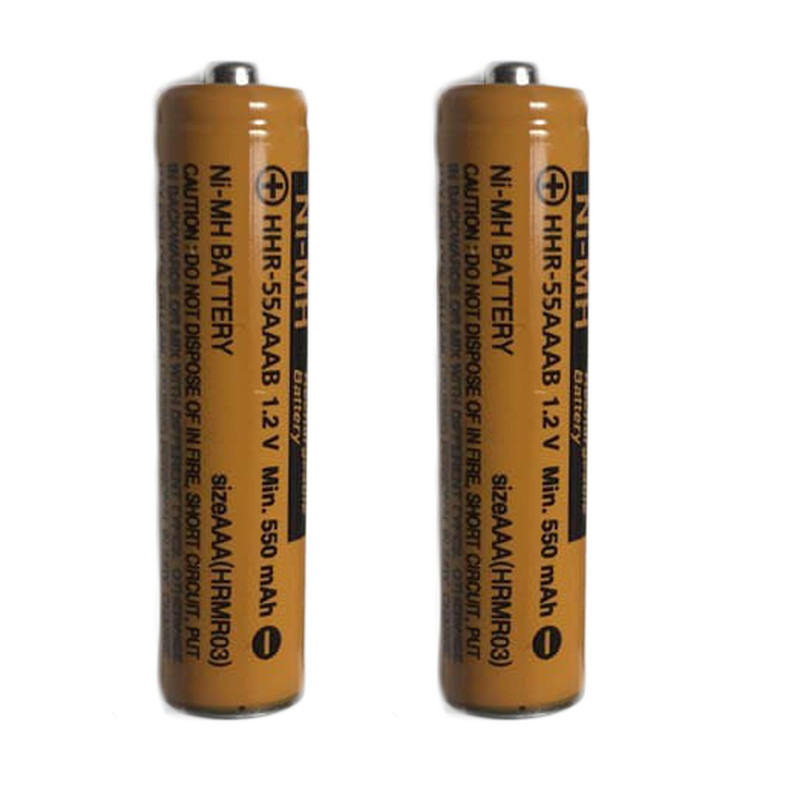 باتری نیم قلمی قابل شارژ تلفن بی سیم پاناسونیک مدل  Ni-MH/HHR-55AAAB HRMR03 بسته دو عددی