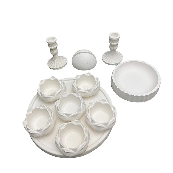 مجموعه ظروف هفت سین 11 پارچه مدل نیلوفر آبی 