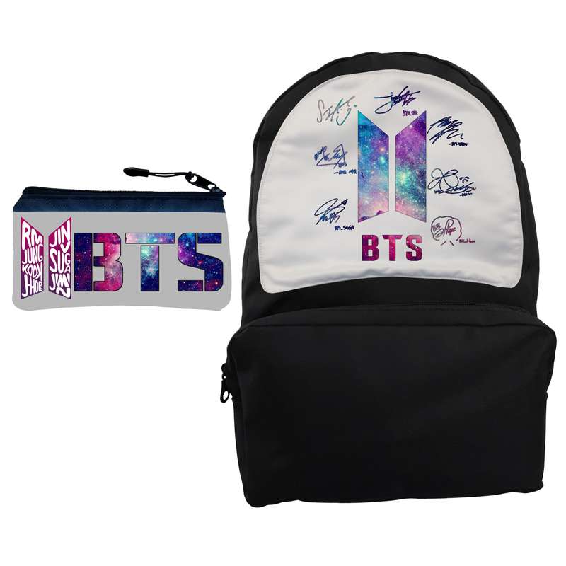 کوله پشتی مدل گروه bts به همراه جامدادی