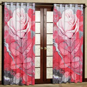 پرده مدل گل دار مخمل پانچی کد 1135 سایز 140x280 سانتی متر