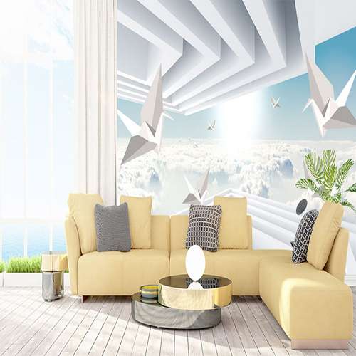 پوستر دیواری سه بعدی مدل طرح هندسی آسمان DVRF2429