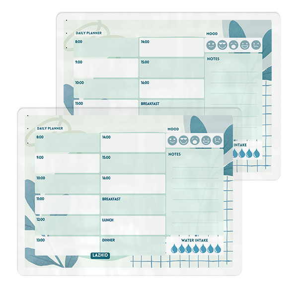 تخته وایت برد لاژید مدل پلنر برنامه ریزی کد PL01 سایز 20*30 سانتی متر مجموعه 2 عددی