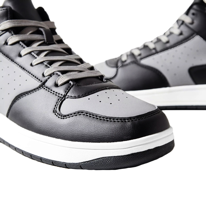 نیم بوت مردانه مکس مدل Panelled Hi-Top Sneakers with Lace-Up Closure