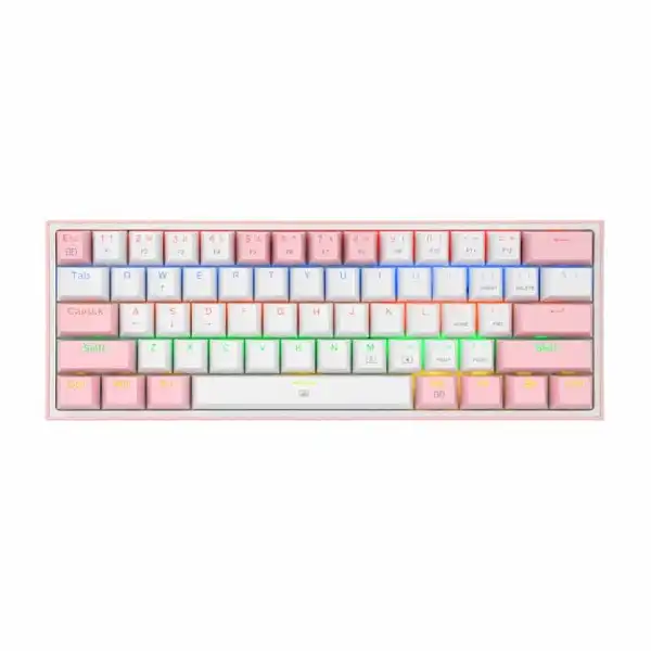 کیبورد مخصوص بازی ردراگون مدل FIZZ K617-WHITE/PINK
