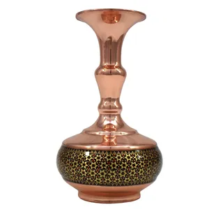 گلدان خاتم کاری مسی مدل شلغمی کد 16
