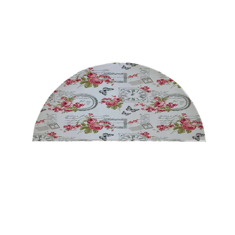 پادری مدل نیم دایره طرح گل وپروانه کد 5250 سایز 90×45 سانتی متر 