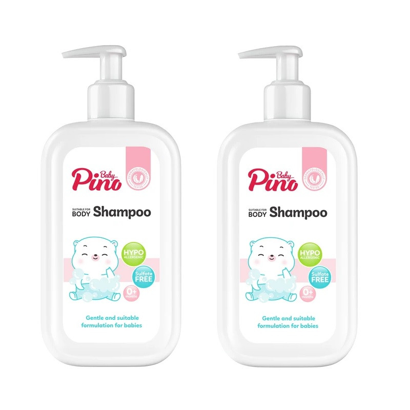 شامپو بدن کودک و نوزاد پینو بیبی مدل بدون سولفات و پارابن مجموعه 2 عددی