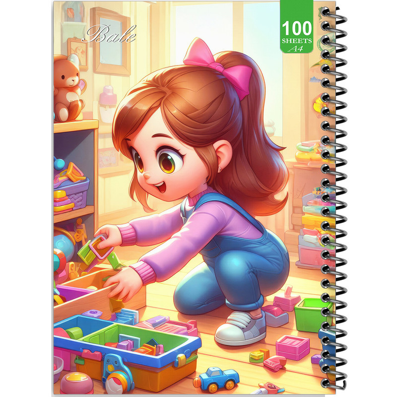 دفتر نقاشی 100 برگ بله طرح فانتزی دخترانه کد A4-N525