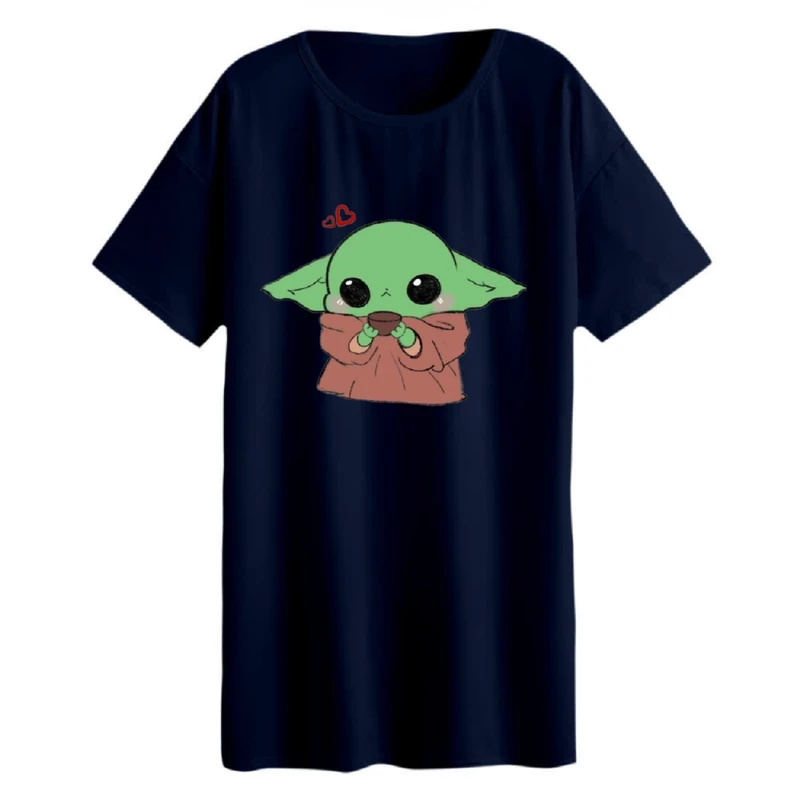 تی شرت لانگ زنانه مدل بیبی یودا کد 2