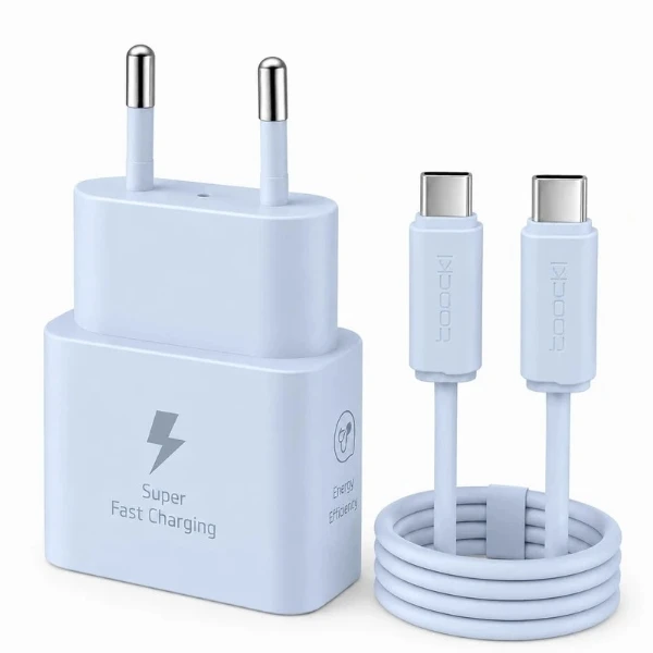 شارژر دیواری 25 وات توکی مدل A40 به همراه کابل USB-C 