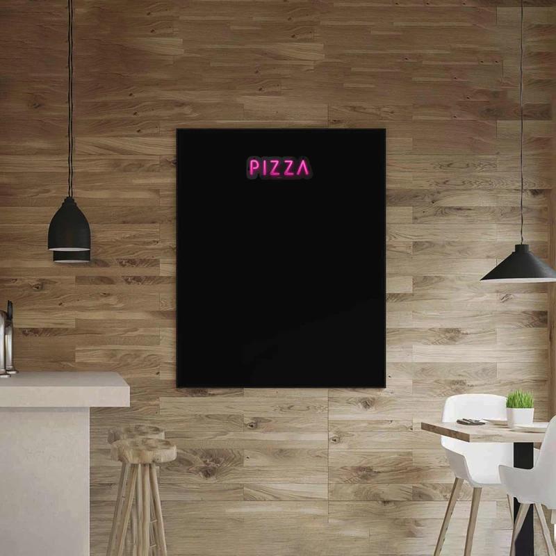 چراغ دیواری نئون دیزاین طرح Pizza-Text_PN