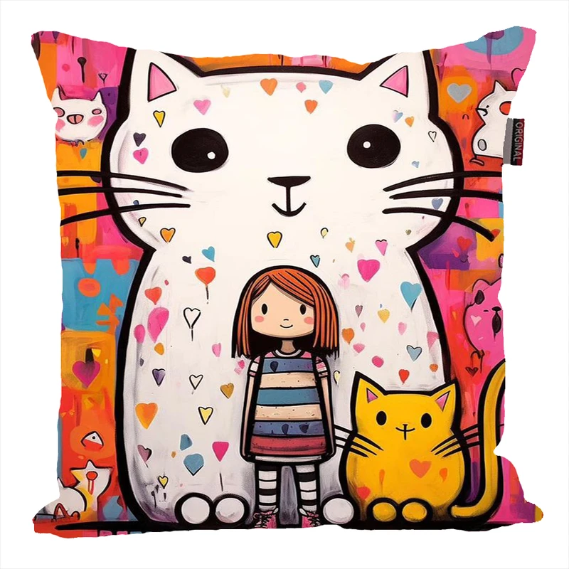 کوسن پاد آفرین مدل فانتزی طرح گربه کیوت کد P475