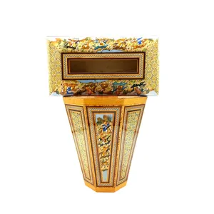 ست جعبه دستمال کاغذی و سطل خاتم کاری کد 03