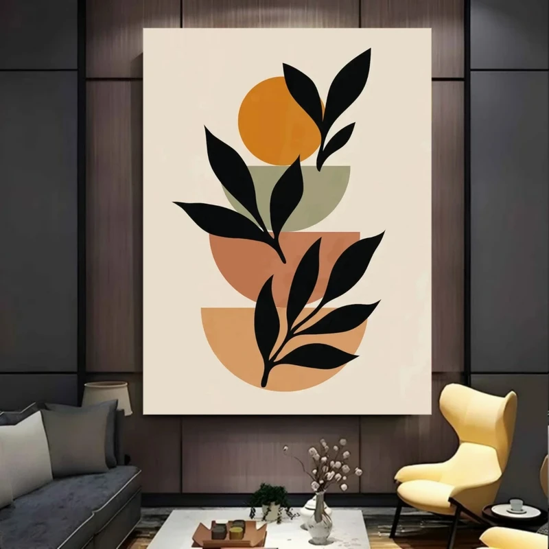 پوستر پارچه ای طرح مخمل  شاخه مدل مینیمال کد BK57913