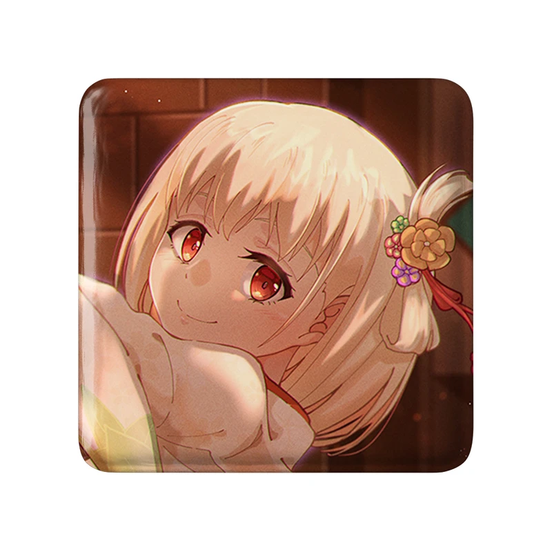 مگنت خندالو طرح چیساتو انیمه لیکوریس ریکویل Lycoris Recoil  مدل مربعی کد 23078