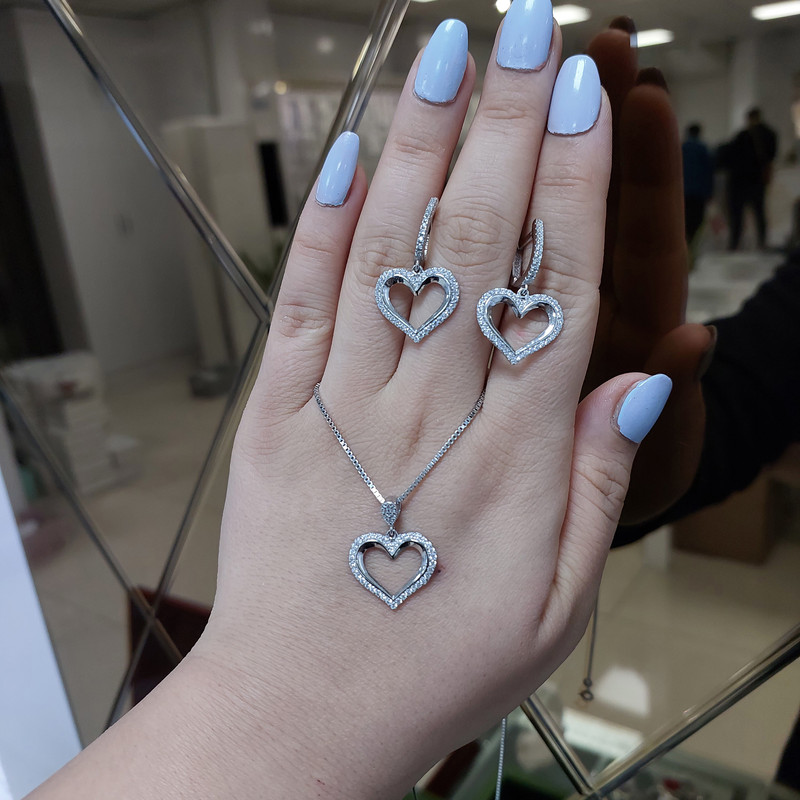 نیم ست نقره زنانه جی تی ای مدل قلب نیم ست نقره زنانه جی تی ای مدل قلب