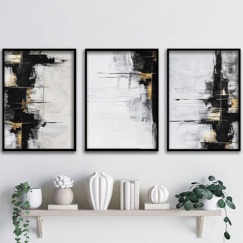 تابلو آتریسا طرح آبستره مدل ATA200 مجموعه 3 عددی 