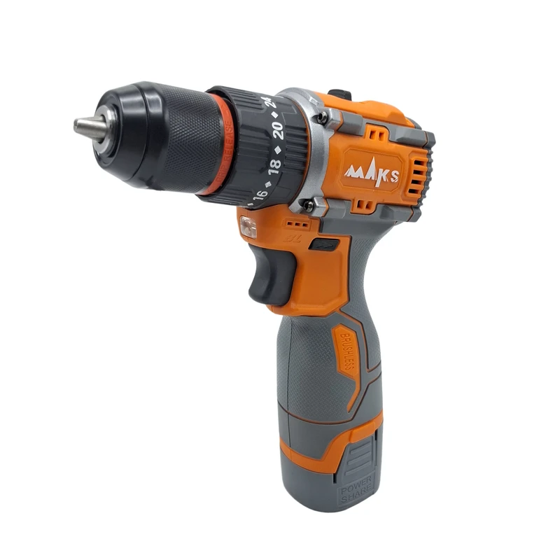 دریل چکشی شارژی براشلس سه نظام 10 میلی متری 16/8 ولت مکث اچ ام تی مدل DB2 مجوعه 5 عددی