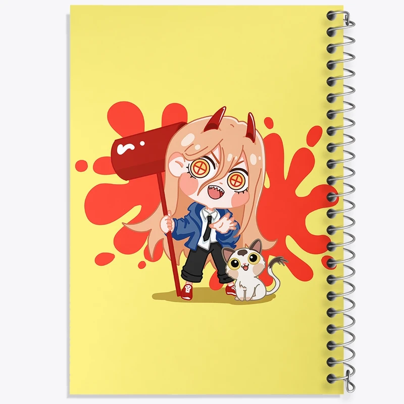 دفتر شطرنجی 50 برگ خندالو مدل انیمه مرد اره ای کد F833