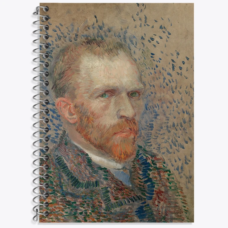 دفتر زبان 50 برگ خندالو مدل دو خط طرح سلف پرتره ونسان ونگوگ (Van Gogh) کد 36830