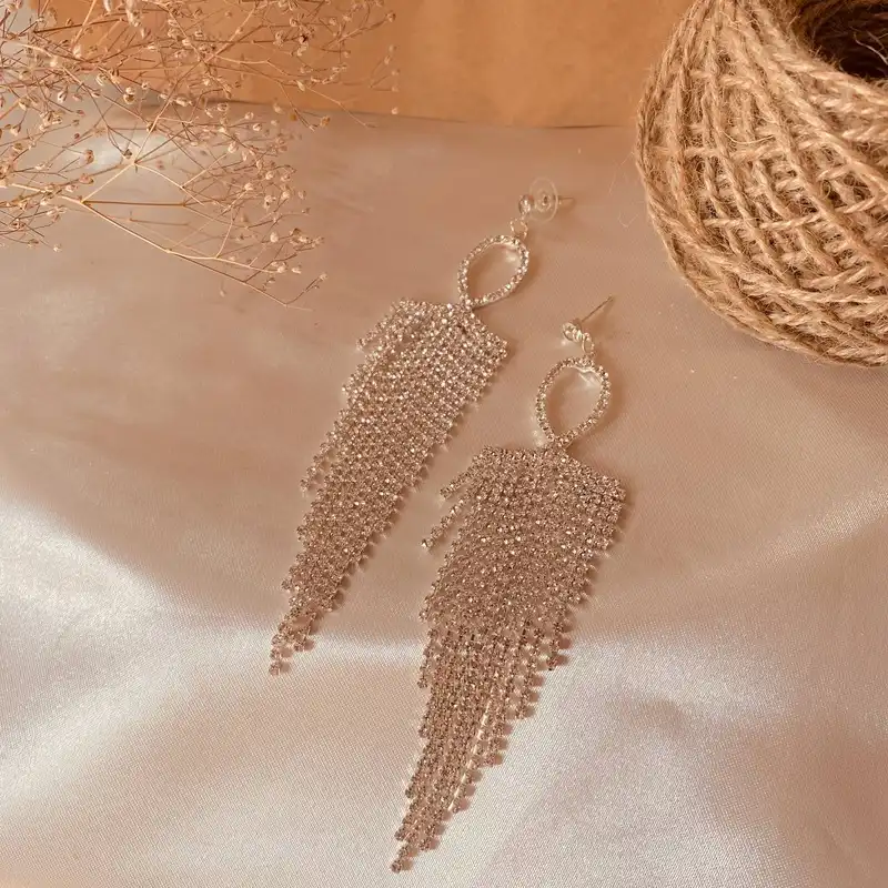 گوشواره زنانه مدل ریش ریشی مجلسی