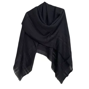 روسری زنانه مدل نخی خط دار لمه دور ریش کد 01