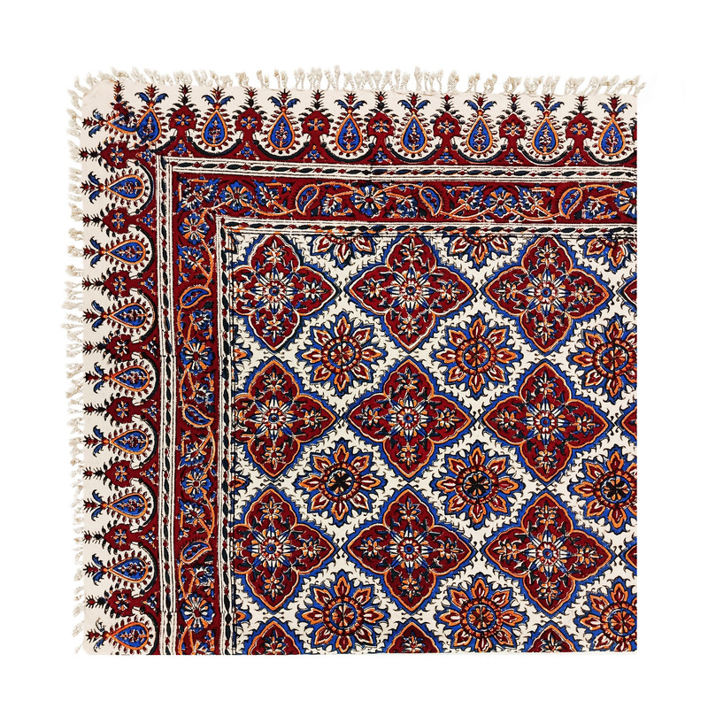 رومیزی قلمکار مدل خشتی