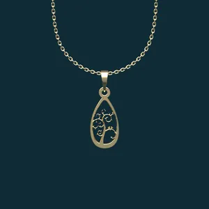 گردنبند طلا 18 عیار زنانه مدوپد مدل درخت کد AA2-1-1076