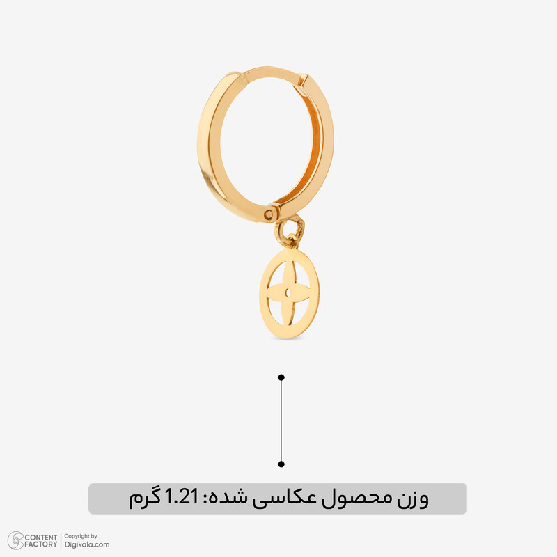 گوشواره حلقه‌ای طلا 18 عیار زنانه گالری طلا و جواهر هانی مدل Amg1220