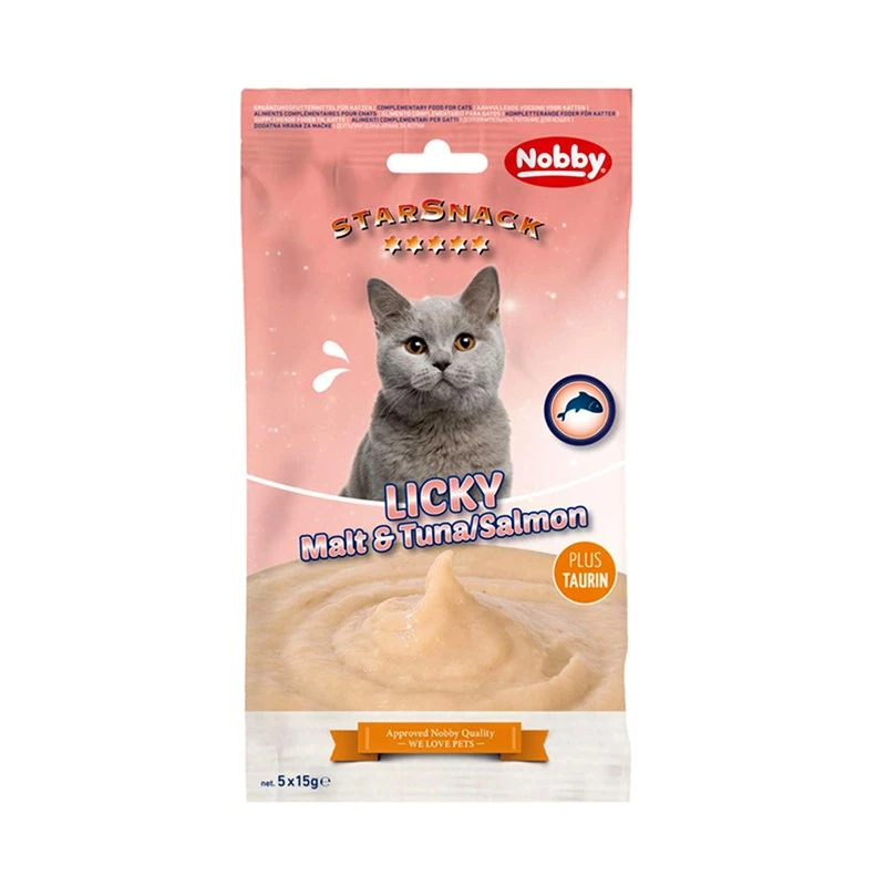 بستنی گربه نوبی مدل مالت طعم ماهی تن و سالمون وزن 75 گرم