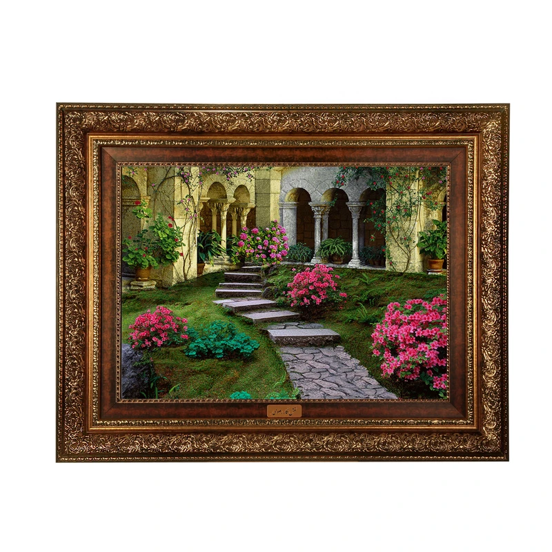 تابلو فرش ماشینی نقش نگار رضوی طرح منظره کد 1789A