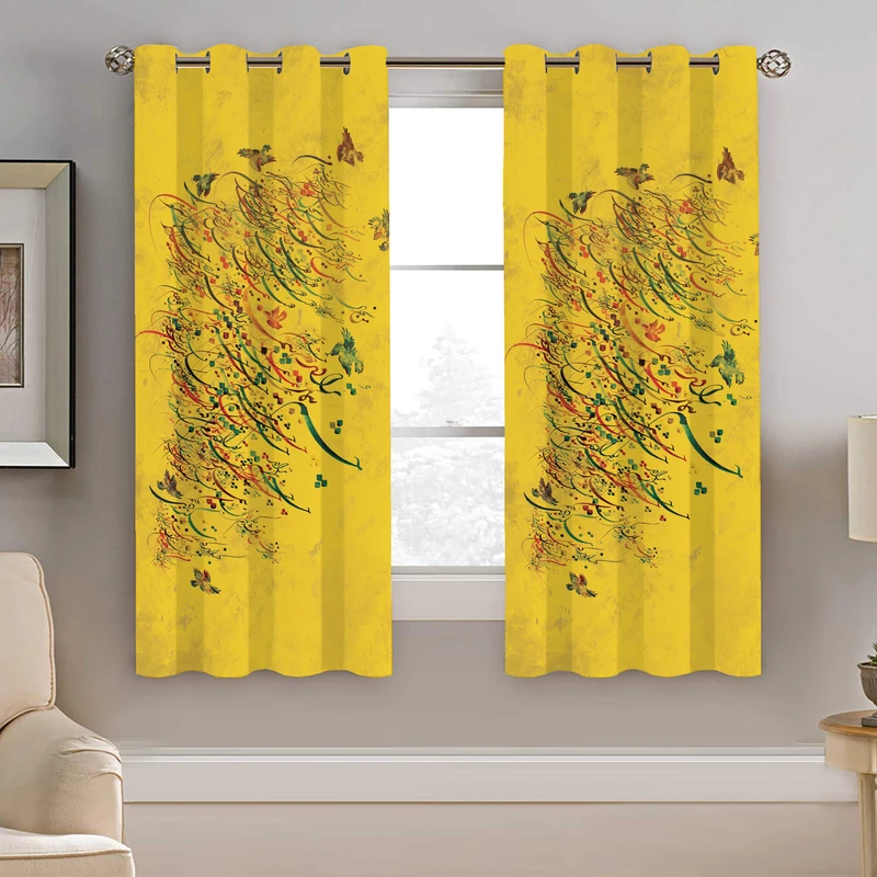 پرده نیروانا طرح شعر مدل مخمل کد 8117 سایز 140×200 سانتی متر