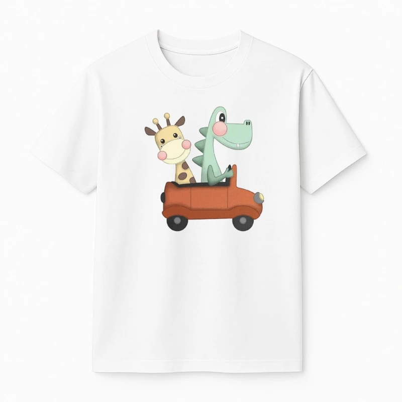 تی‌شرت آستین کوتاه پسرانه مدل دایناسور و زرافه 