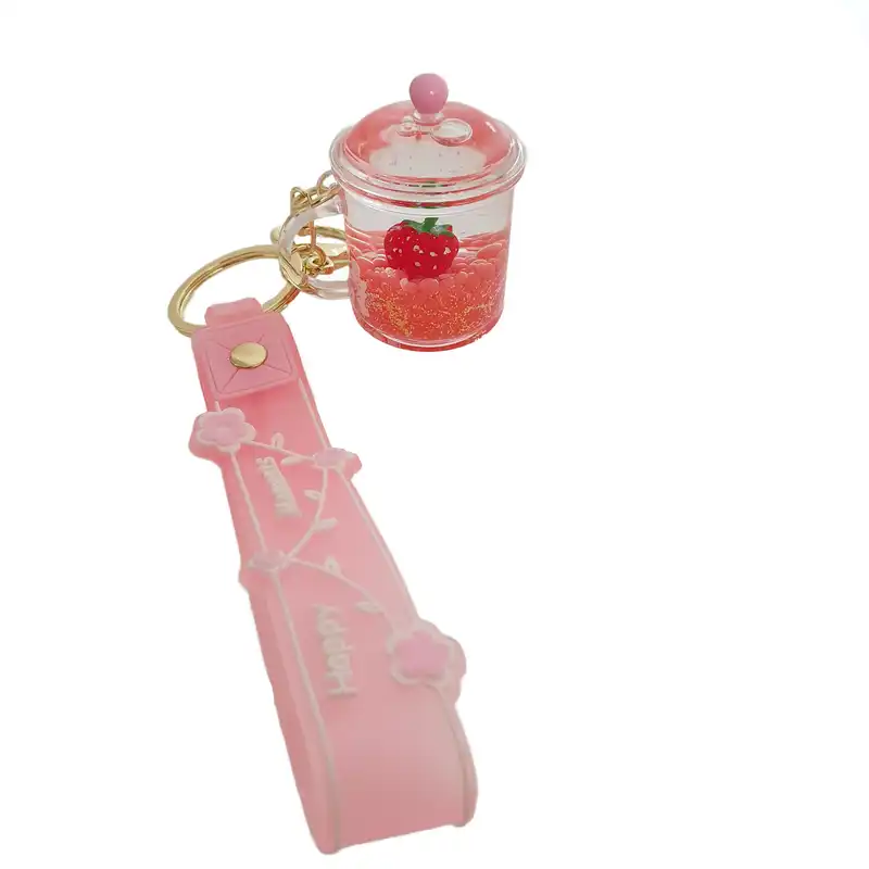 جاکلیدی مدل سیلیکونی آکواریومی طرح لیوان و توت فرنگی کد DB20