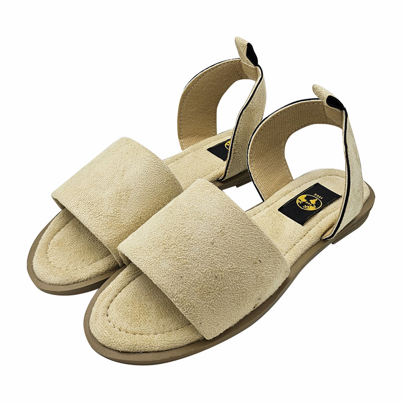 صندل زنانه سیی مدل رکابدار ساده خام کد 2166.1