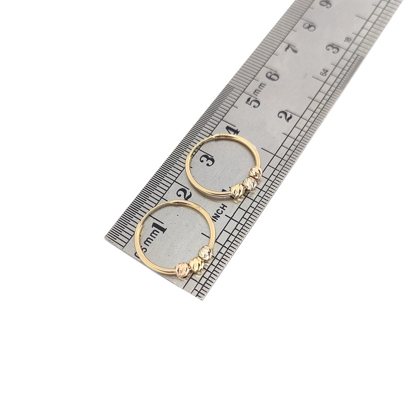 گوشواره طلا 18 عیار دخترانه طلا و جواهرسازی افرا مدل حلقه ای 150