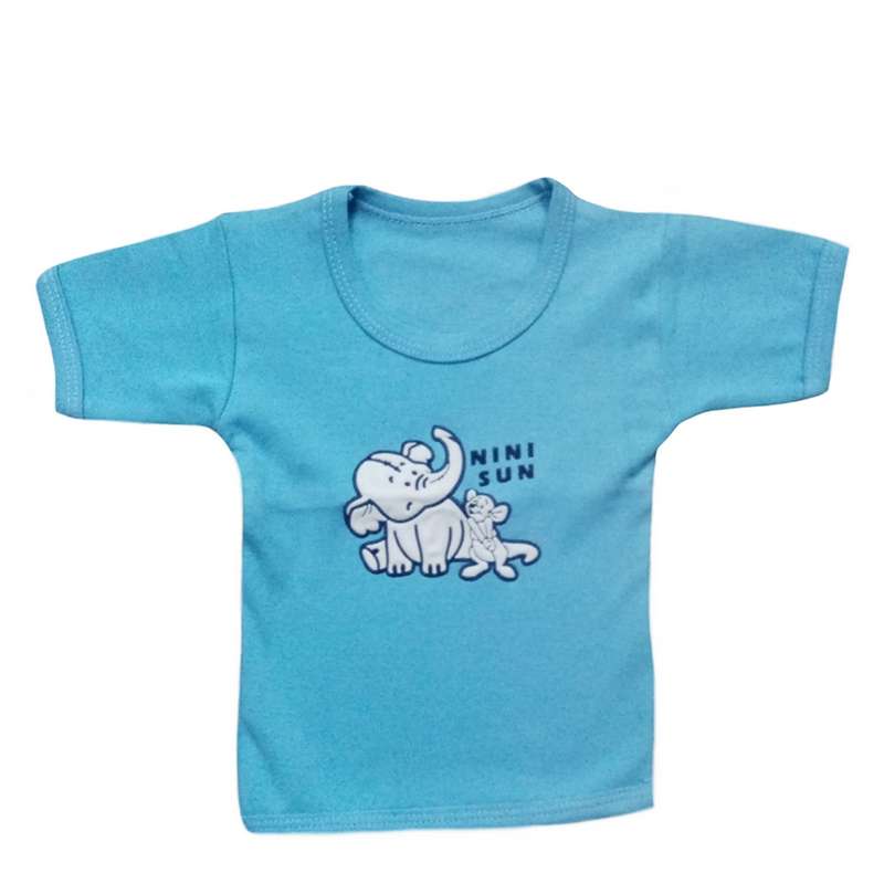 تی شرت آستین کوتاه نوزادی مدل 23 رنگ آبی