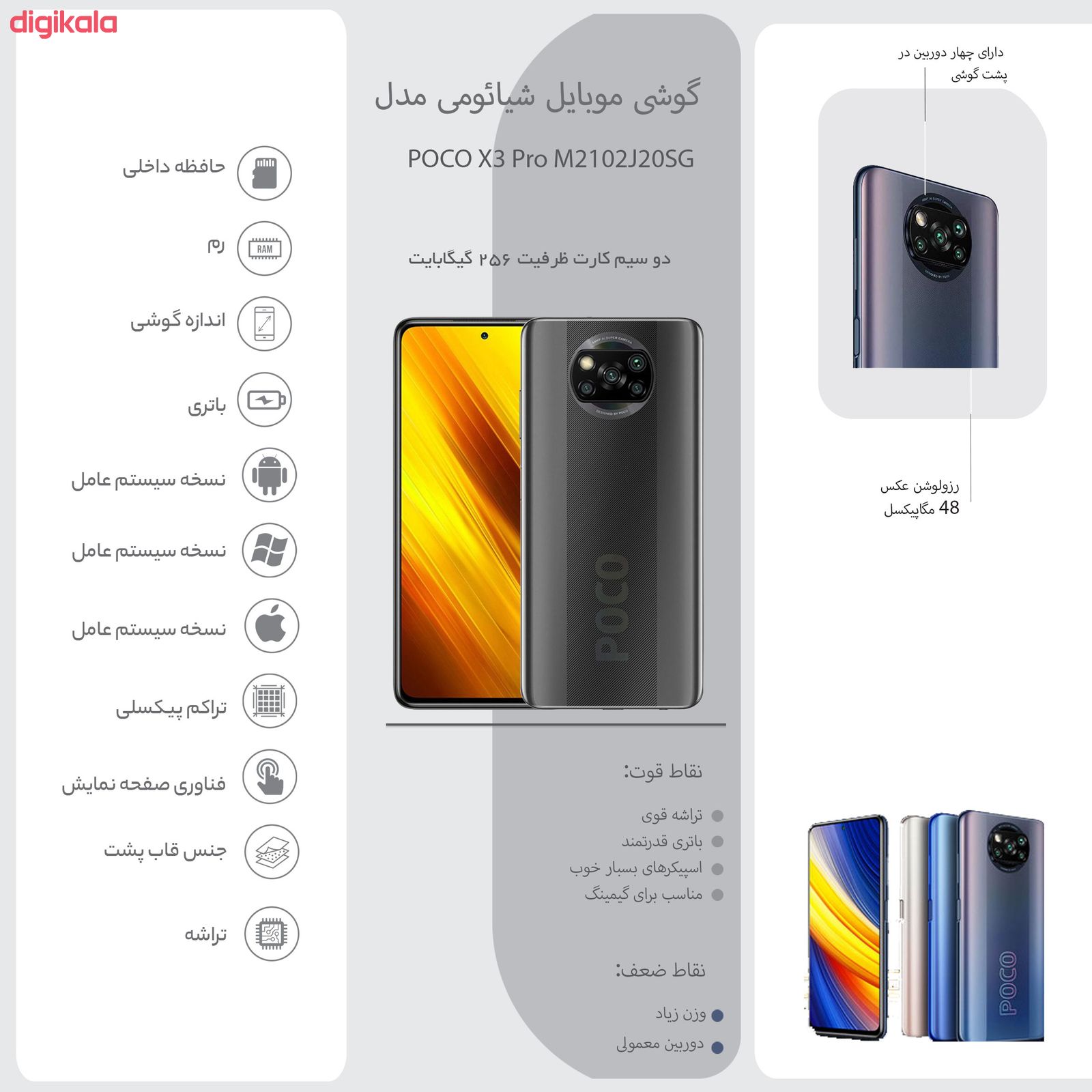 گوشی موبایل شیائومی مدل POCO X3 NFC M2007J20CG دو سیم کارت ظرفیت 64 گیگابایت و رم 6 گیگابایت main 1 26