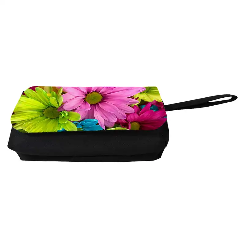 جامدادی مدل دوزیپ طرح گلهای رنگارنگ کد NI1277