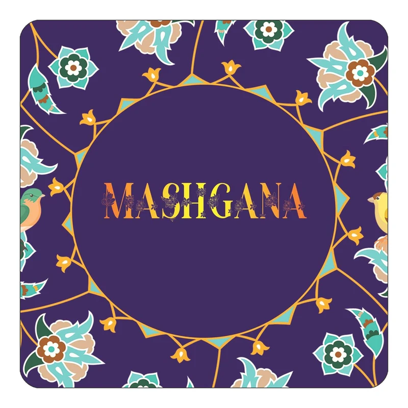 مگنت کاکتی طرح اسم ماشگانا mashgana مدل گل و بلبل کد mg15198