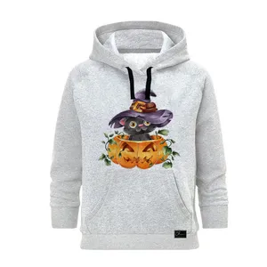 هودی زنانه مدل پیشی هالووین کد J96 رنگ طوسی