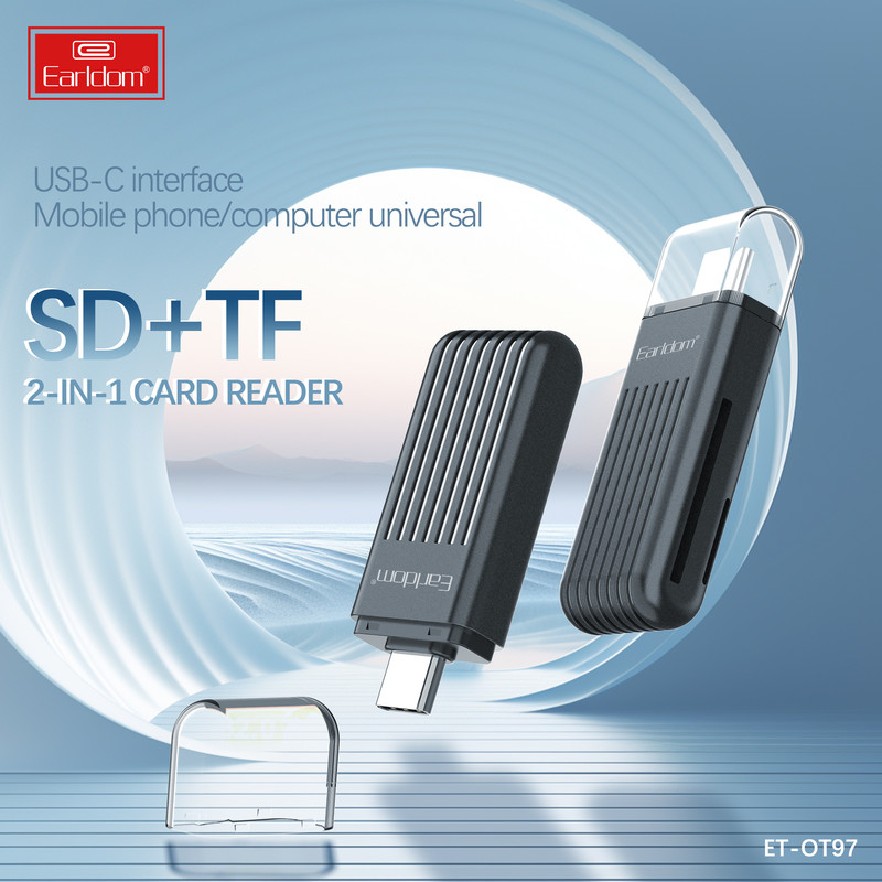 کارت‌خوان ارلدام مدل 2IN1 Card Reader USB-C OT97