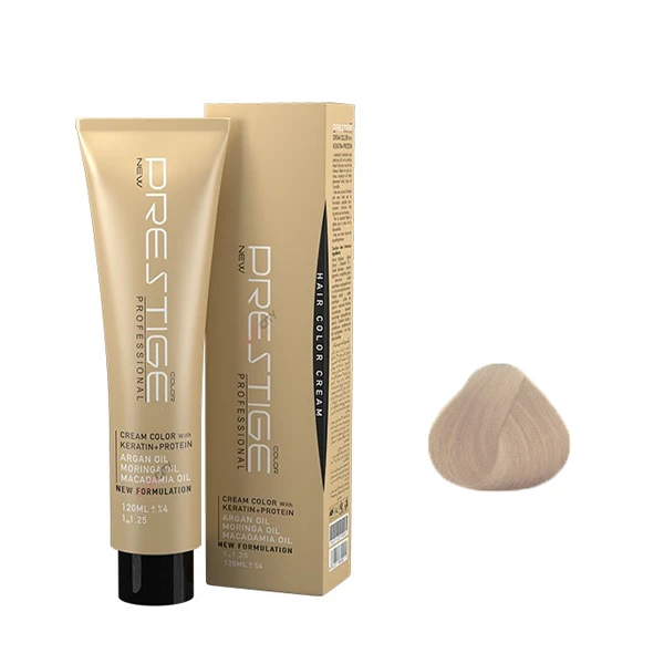 رنگ مو پرستیژ کالر شماره 10.57 حجم 120 میلی لیتر رنگ بلوند بژ خیلی روشن