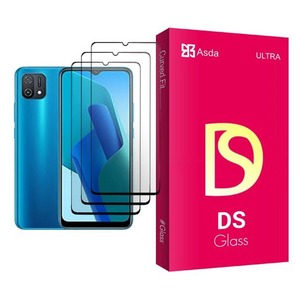 محافظ صفحه نمایش آسدا مدل DS Glass MIX003 مناسب برای گوشی موبایل اوپو A16K بسته سه عددی