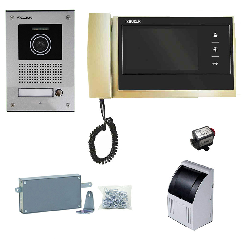 مجموعه دربازکن تصویری سوزوکی مدل 727m-4ucm به همراه محافظ ولتاژ مانیتور