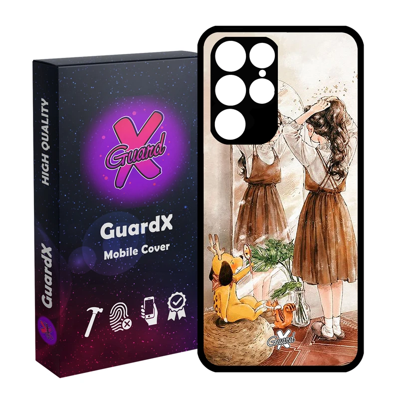 کاور گارد ایکس طرح Girl مدل Glass10306 مناسب برای گوشی موبایل سامسونگ Galaxy S22 Ultra