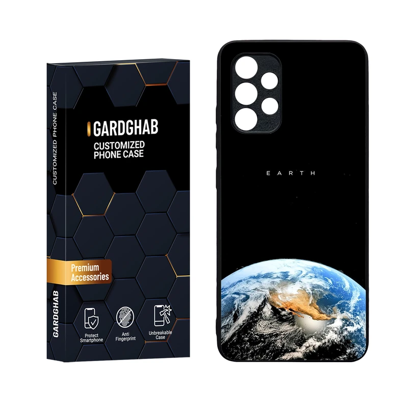 کاور گارد قاب مدل دورژله ای پشت گلس کهکشان مناسب برای گوشی موبایل سامسونگ Galaxy A32 4G