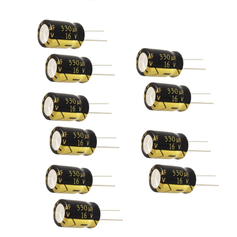 خازن الکترولیت 330 میکروفاراد کد 116 بسته 10 عددی
