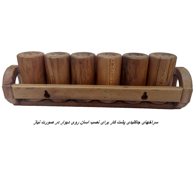 ست جا ادویه ۷ پارچه‌ چوبیس مدل L